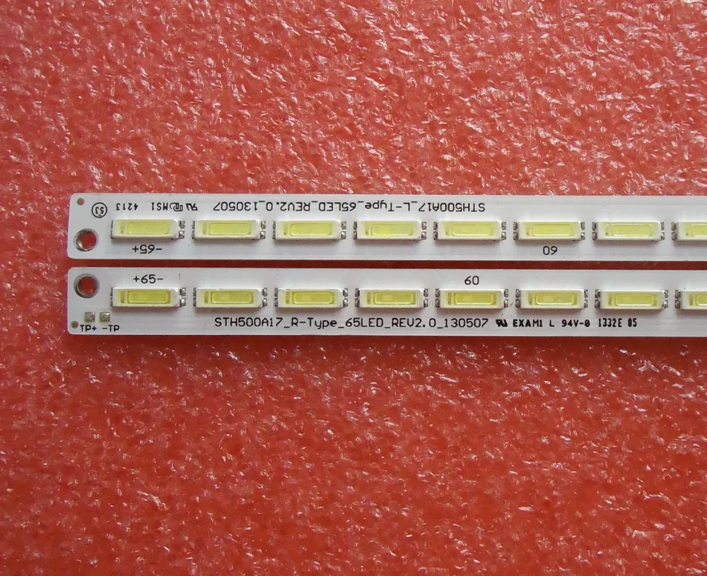 

1 Pairs STH500A17_L-TYPE_65LED_REV2.0_130507 STH500A17_R-TYPE_65LED_REV2.0_130507 For Hisense LED Strip 65LEDS 546MM