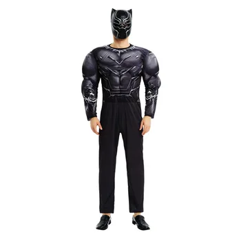 

New Arrival Adult Muscle Deluxe Black Panther Costume Marvel Movie The Superhero Cosplay For Party