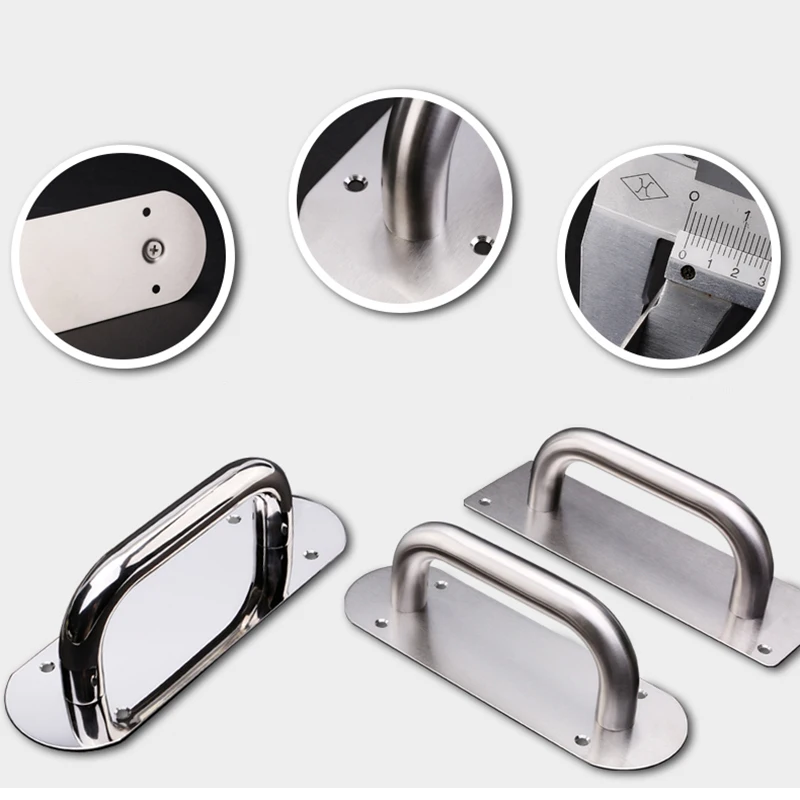 Stainless Steel U-Shaped Fire Door Handle Durable Passage Push Cupboard Handle
