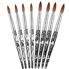 Черно-белая чистая акриловая кисточка для ногтей KOLINSKY круглая Профессиональная УФ-Гелевая 3D кисть для ногтей Соболь кисти для ногтей товары для рукоделия