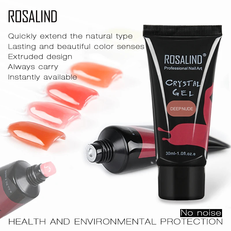

ROSALIND 30ml Poly Gel Nail Polish Builder Crystal Finger Extension Gel Nail Polish UV Soak Off Gel Varnishes Nails Art