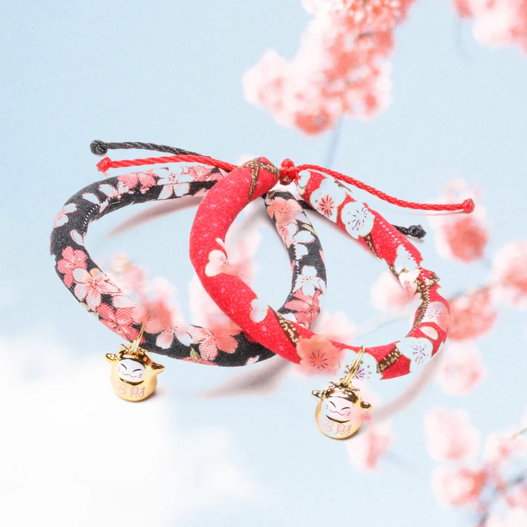 

1PCS Cat Collar and Bell Japanese and Wind Cat Necklace Bell Cat Accessories