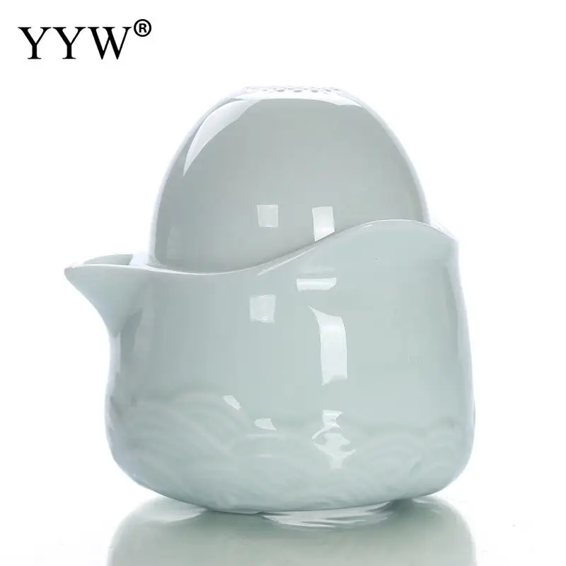 

3 Pcs Milk Oolong Tea Cup And Teapot Set Celadon Teaware Elegant Household Drinkware Chinese Style Mug Gift Master Cup