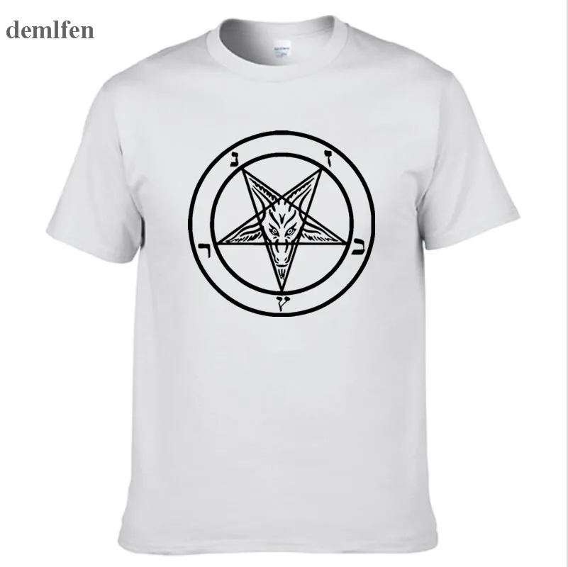 Pentagram Gothic Occult Satan men's Fashion Cotton short-sleeve Round Collar T-shirt Man Hip Hop Tees Tops | Мужская одежда