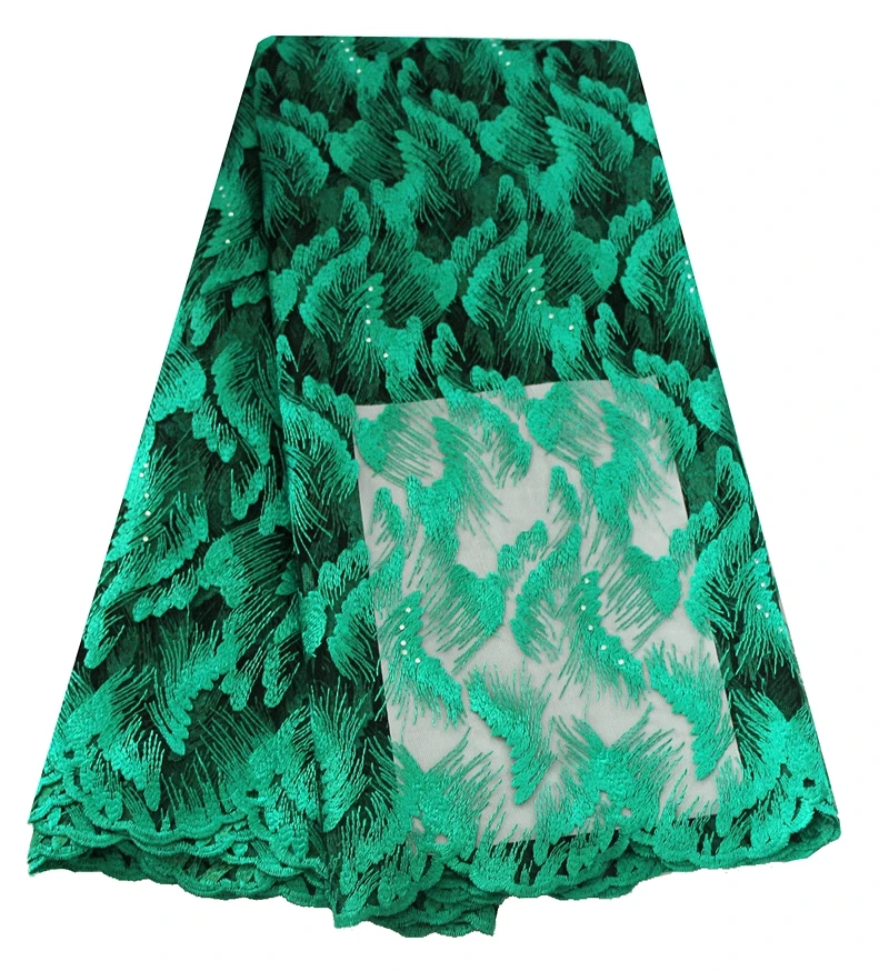 Green nigerian lace fabrics 2017