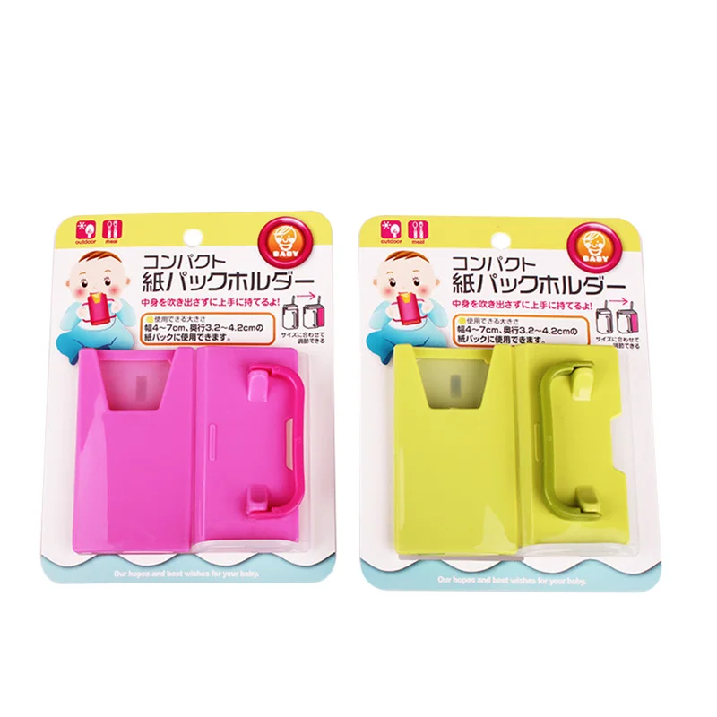 Bottle Cup Milk Holder Adjustable Safety Plastic Baby Toddler Kid Juice Milk Box Drinking Bottle Cup Holder 2 Colors Hot