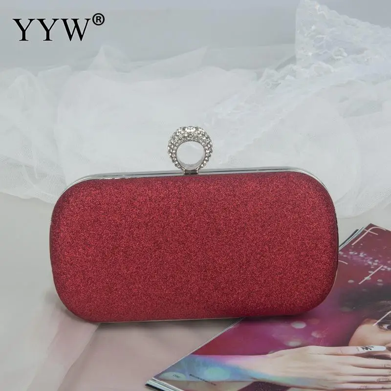 YYW модный зеленый Свадебный клатч мини-сумочка с кольцом кошелек клатчи женские Sac основной Femme роскошные женские сумки дизайнерские - Цвет: red
