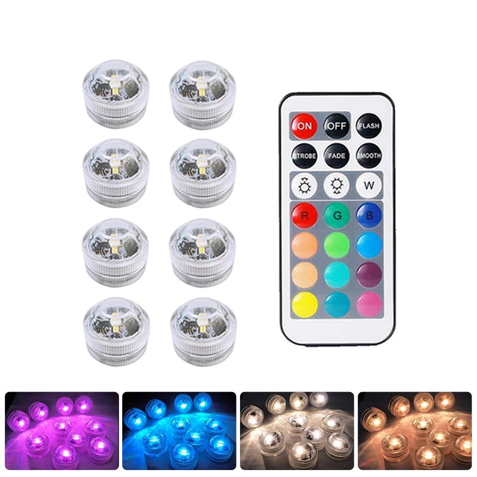 swimming pool lights underwater Battery Powered RGB Submersible LED Light IP68 Waterproof Underwater Led Light Night Lamp for Fish Tank Pond Wedding Party Light underwater pond lights