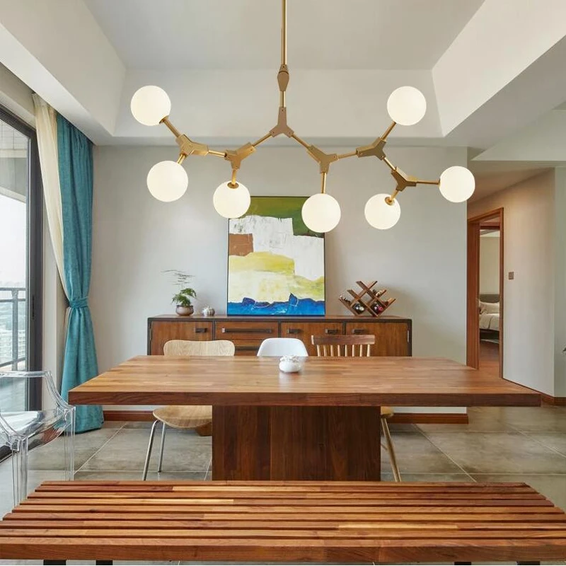 

Postmodern molecular ceiling lamp Branch magic bean chandelier Tree stick pigeon pendant lights Elegant Lucidity Foyer light LED