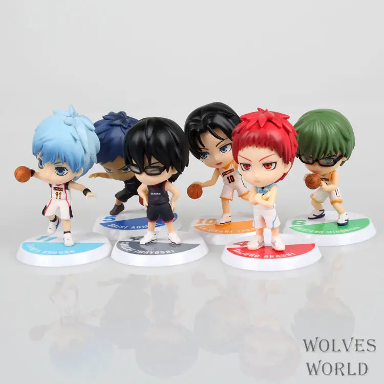 Аниме 5 шт./компл. Kuroko's Basketball Kuroko Hyuga Junpei Kagami Taiga Aomine Daiki ПВХ Фигурки игрушки куклы
