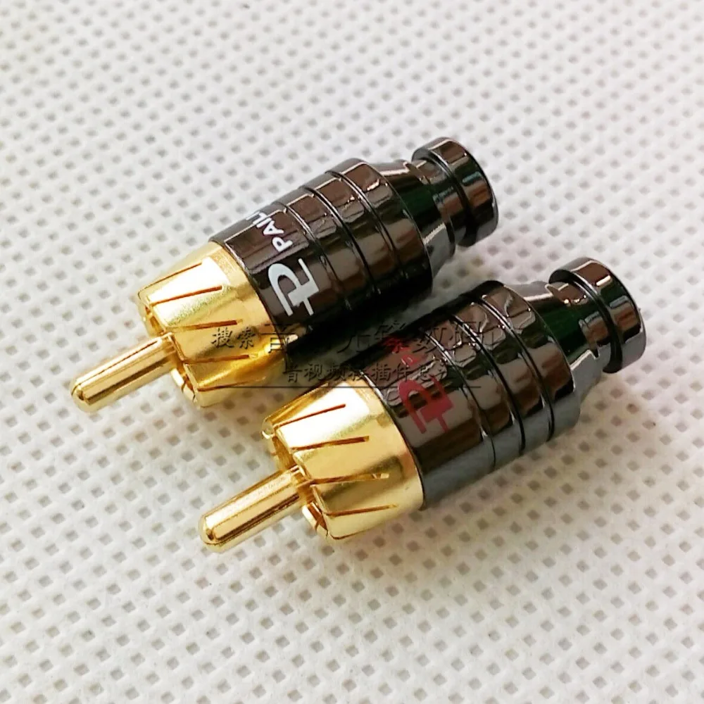 

6pcs Bullet assembly 12 slot RCA plug gold-plated copper lotus 4.8 aperture plug assembly