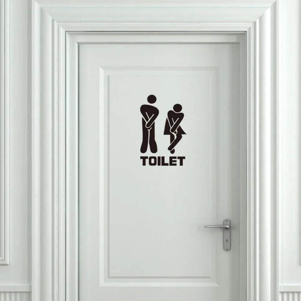 Hot Creative Toilet Stickers Wall Decorations Bathroom Door Hot Creative Toilet Stickers Wall Decorations Bathroom Door Waterproof Removable Paper Home Decor In From