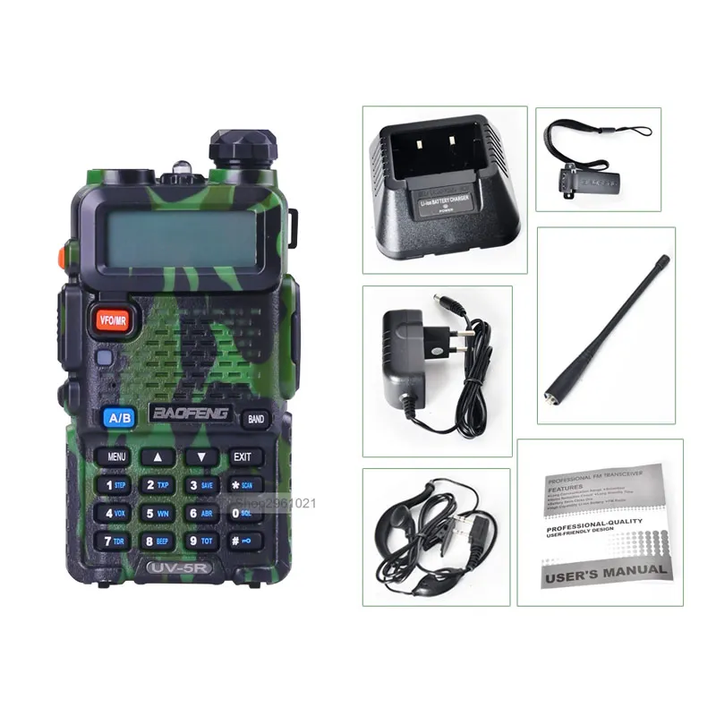 2 шт./лот Baofeng UV 5R камуфляжная рация 5 Вт VHF UHF Двухдиапазонная UV5R портативная