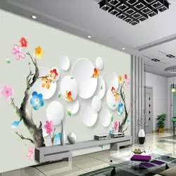 Разноцветные цветы абстрактное дерево Мода 3D задний план стены профессионал решений Настенные обои на заказ плакат фото