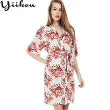 Новая женская летняя и осенняя Хлопковая пижама с принтом Женская Удобная Сексуальная халат халаты домашняя пижама