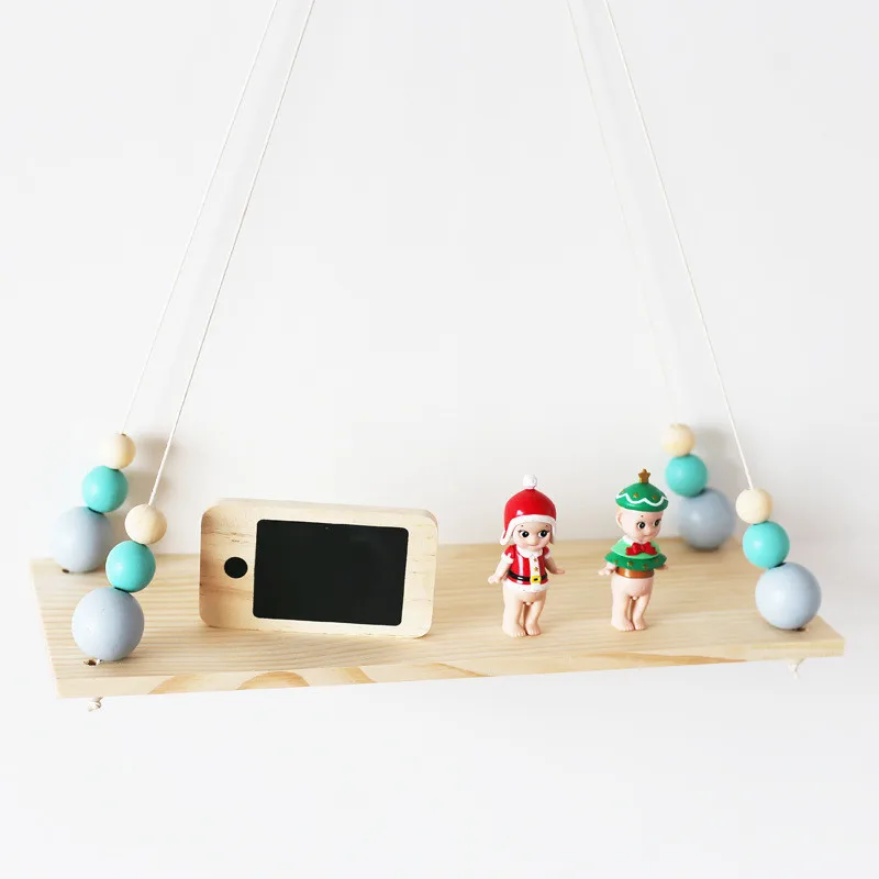 Простые деревянные бусины в скандинавском стиле для детской комнаты, настенные украшения, реквизит для фотосъемки, вешалка для декора, рождественские подарки