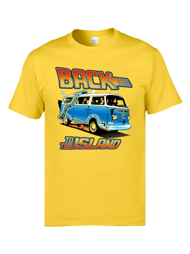 Birthday Cotton Fabric Tops & Tees for Men comfortable T-Shirt Cool Funny Crewneck Tops & Tees Short Sleeve Wholesale Back to the Island Lost And Back to the Future Spoof 574 yellow