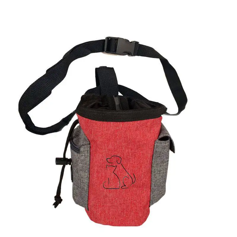 Тренировочная поясная сумка для собак, переносная сумка для угощений собак, тренировка выносливости, сумка для угощений, съемный карман для лакомство для собак, награда - Цвет: R
