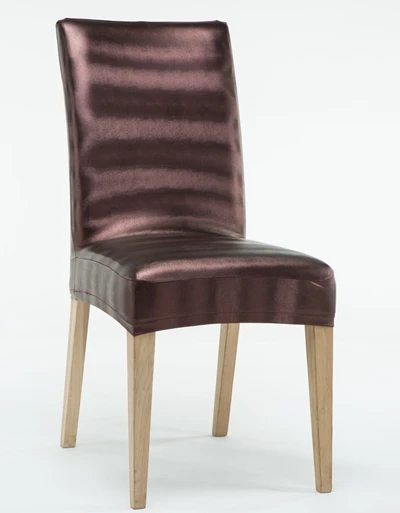 ROMANZO Толстый водонепроницаемый стрейч ПУ/ПВХ Чехлы для обеденных стульев цельный Универсальный спандекс домашний стул для ресторана, чехол на стул - Цвет: shinny  brown