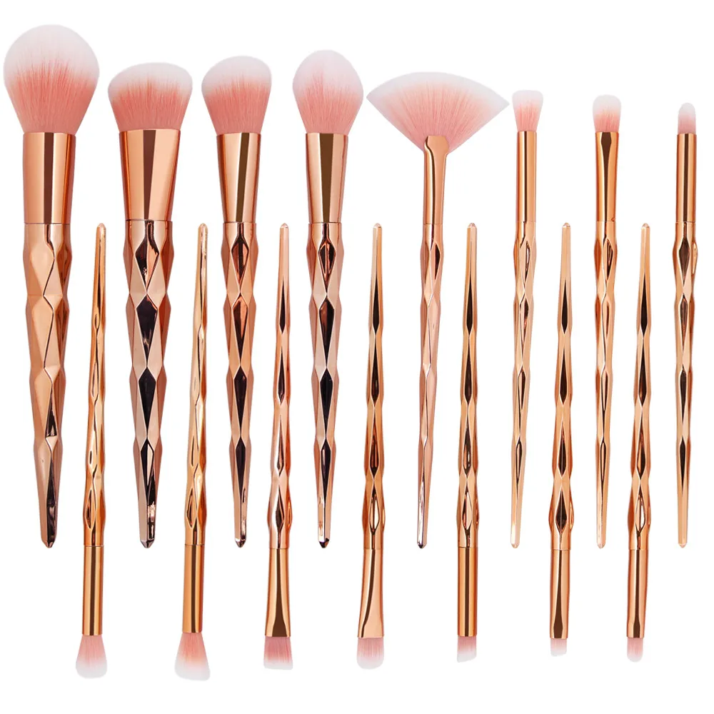 

15 Pcs Professional Rose Gold Makeup Brush Set Powder Cream Repairing Eye Shadow Lip Multi-Function Combination Tool Pedzle