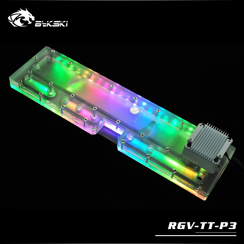 BYKSKI акриловый RGB резервуар для воды для Thermaltake Core P3 компьютерный чехол для 3PIN RGB 5v DDC насос Res Combo RGV-TT-P3