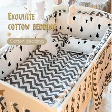 Несколько размеров Детские кроватки постельные принадлежности четыре или пять комплектов Чистый хлопок Защита Collide может отпороть и мыть полный хлопок бампер подушка