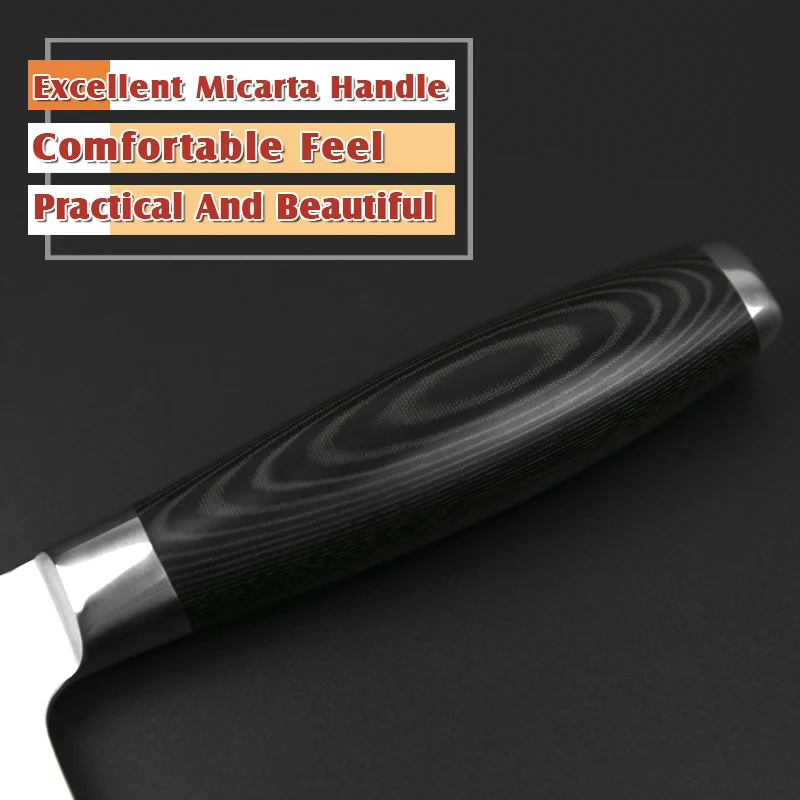 XINZUO 7'' Big Chinese Cleaver Knife 3 layer 440C Clad Forged German Stainless Steel Micarta Handle Kitchen Knives Cooking Tools