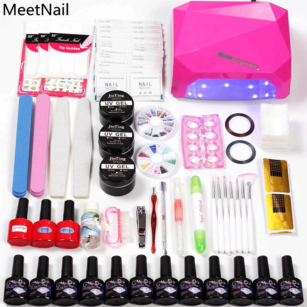 

nail art set 36W UV LED LAMP Dryer & 12 Color Gel Nail Polish Set kit Nail Tools Gel Varnish lacquer manicure tools kit
