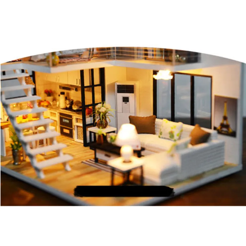 DIY Doll House Miniature Dollhouse With Furniture Kit Wooden House Miniature Toys For Children New Year Christmas Gift