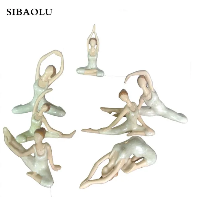 Resin Yoga Poses Figurine Yoga Lady Statue Different Poses Home Yoga
