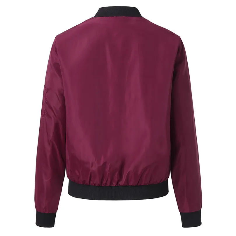 New Fashion Women Classic Quilted Jacket Autumn Winner Casual Short Bomber Solid Jacket Coat Outwear #E15 (20)