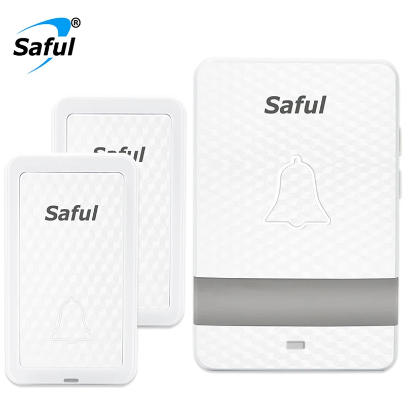 

Saful self-powered Wireless DoorBell Waterproof no battery home door bell Long Distance with 1 Indoor Receiver EU/UK/US/AU plug