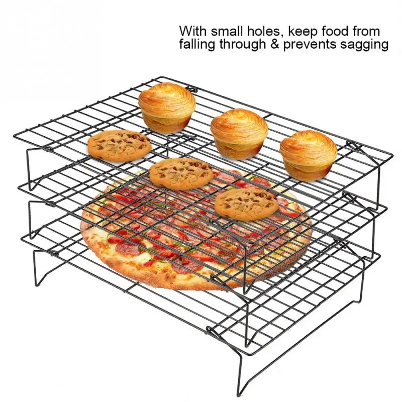3 Layers stackable cooling rack metal cake cookie biscuits bread