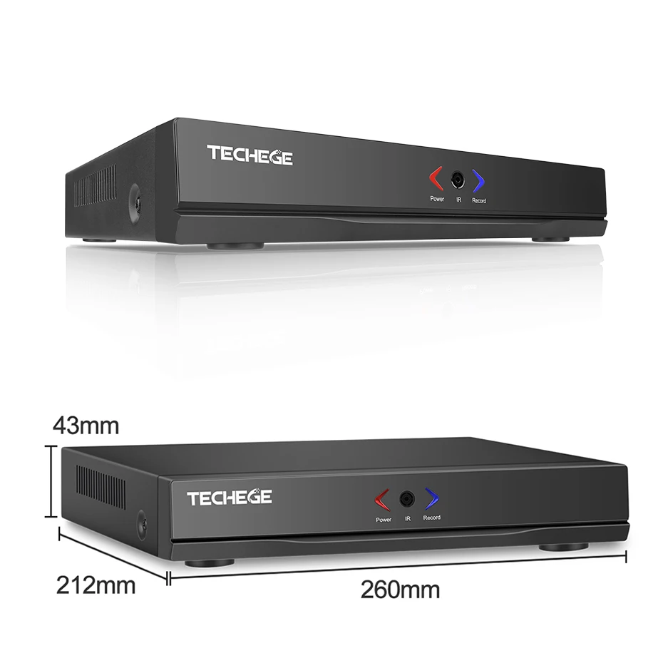 Techege 1080P POE камера безопасности Система 4CH NVR комплект H.265 двухстороннее аудио Обнаружение человека наружная Водонепроницаемая видеокамера CCTV