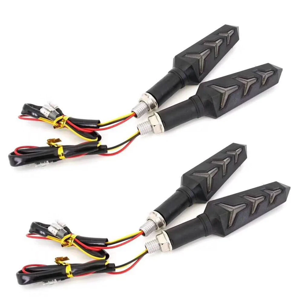4PCS Motorcycle LED Turn Lights Signals Lamp Flowing Water Blinker