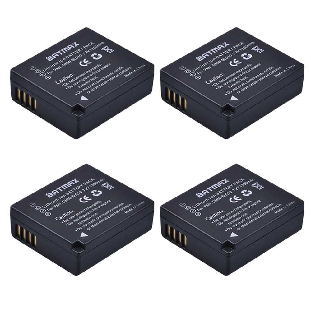 

4 x DMW-BLG10, DMWBLG10, BL9E BP-DC15 BPDC15 Battery for Panasonic LUMIX GF3 GF5 GF6 GX7 LX100 GX80, GX85, D-Lux (Type 109)