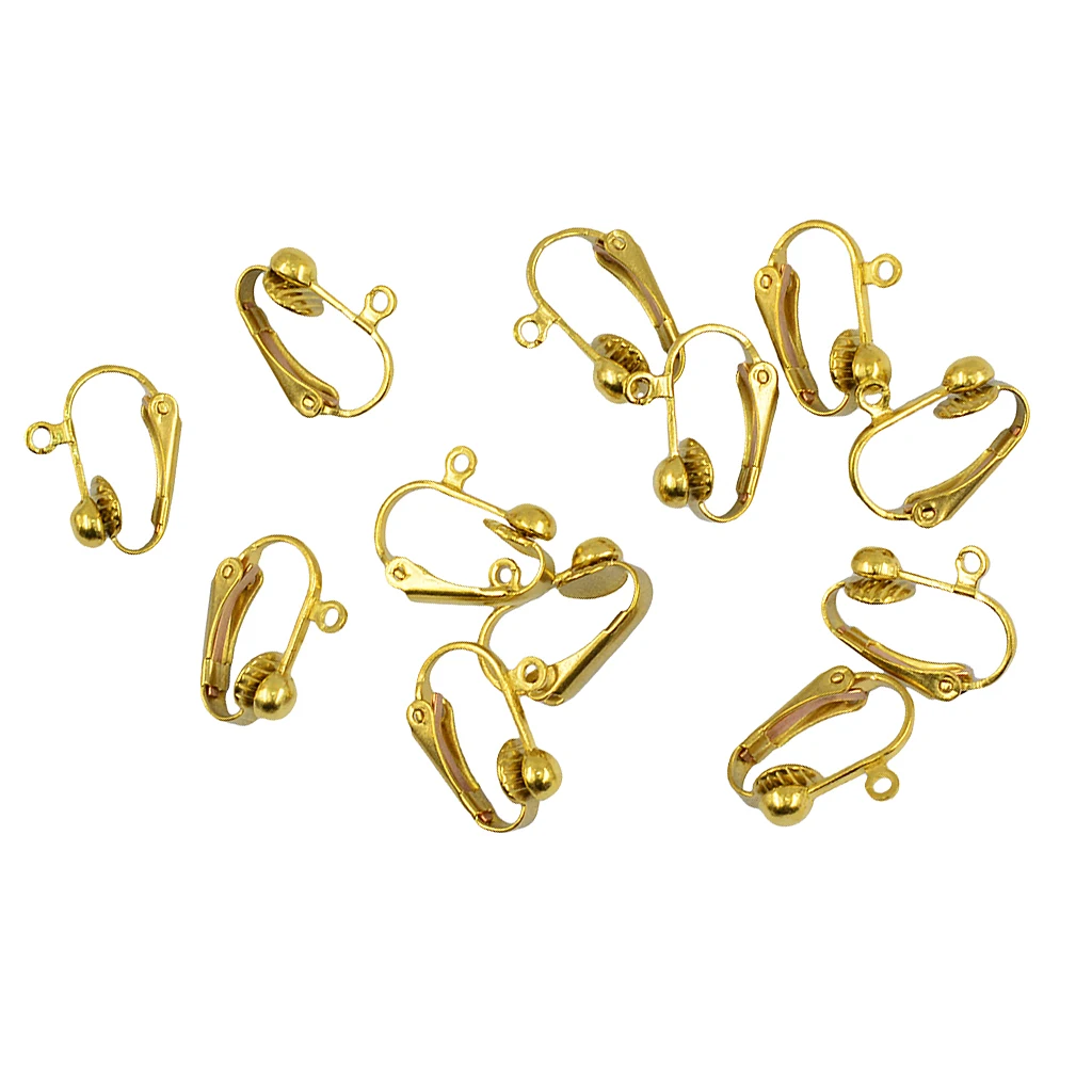12x Gold Plated Clip On Earring Findings Converting From Standard Ear Wires