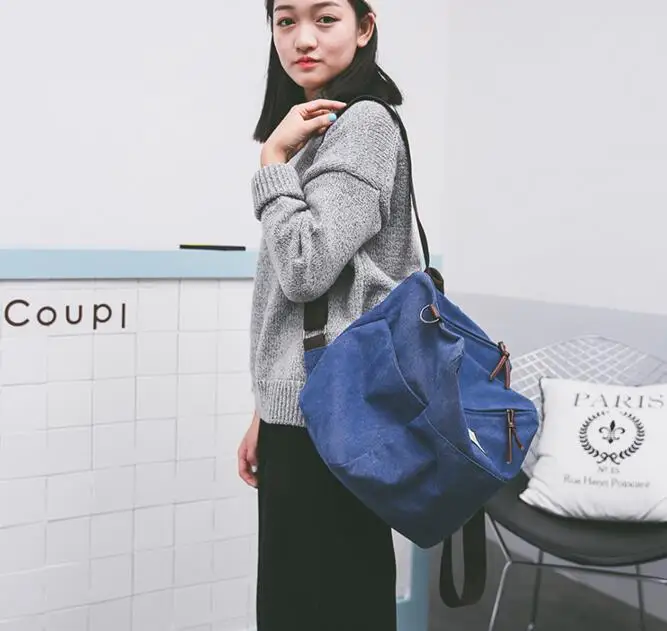 Korean Style Fashionable Female Canvas Backpack Harajuku Style Large Capacity Casual Backpack For Travel College Style Schoolbag6