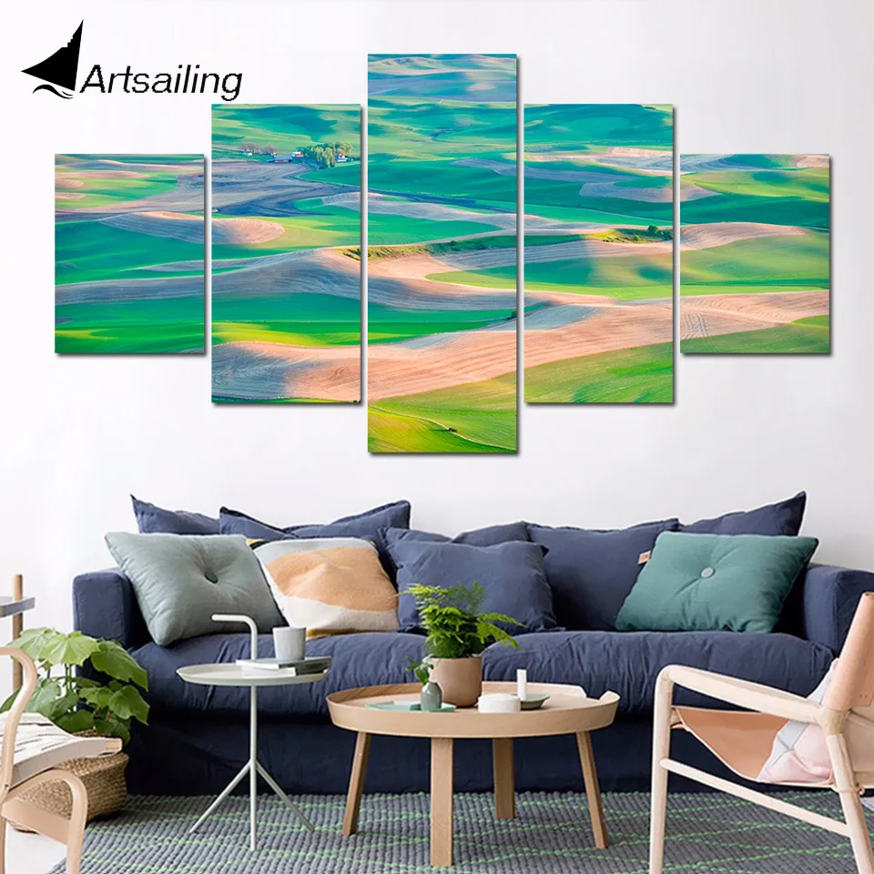 Buy Posters and prints 5 Pieces Mountains Green