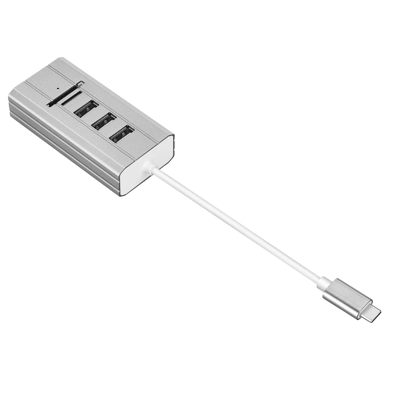 Лидер продаж-1 шт. высокое качество usb-хаб Тип C до 3 порта USB 2,0 концентратор с звуковая карта цгур кард-ридер 8-в-1 для портативных ПК