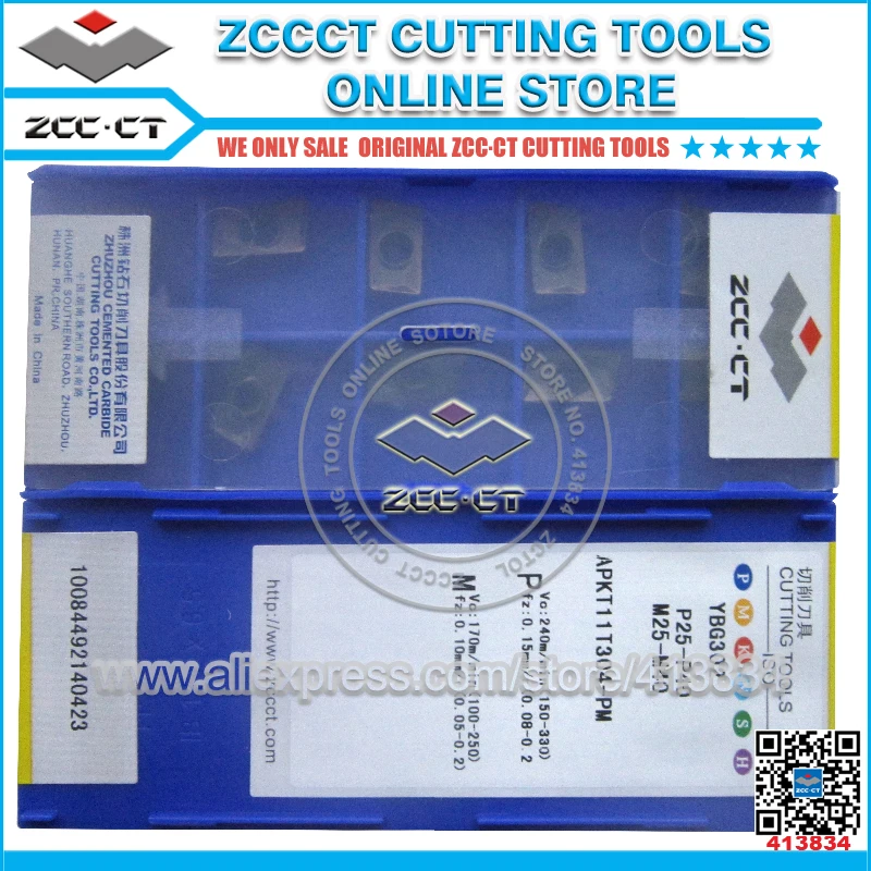 

Free Shipping ZCCCT milling cutter carbide insert APKT11 1 pack