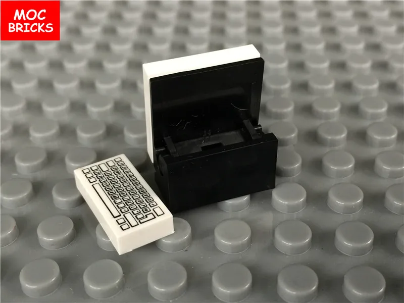 Кубики MOC Tile 2x2 компьютерный монитор шаблон и плитка 1x2 клавиатура подходит для