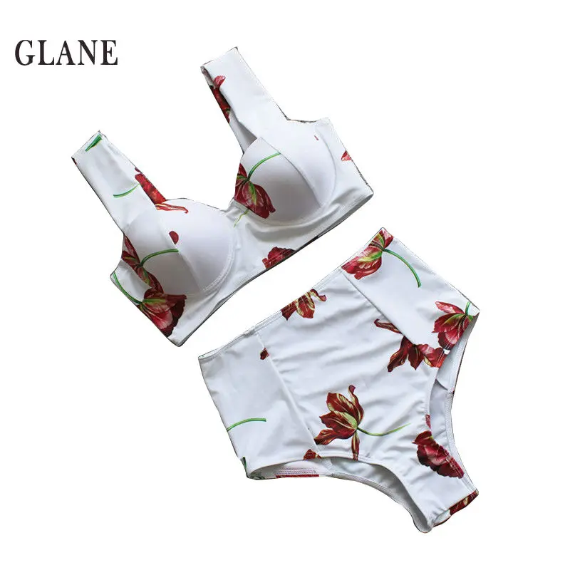 

2018 Women Push-up Padded Bra Bandage Bikini Set High Waist Swimsuit Triangle Swimwear For Female Bathing