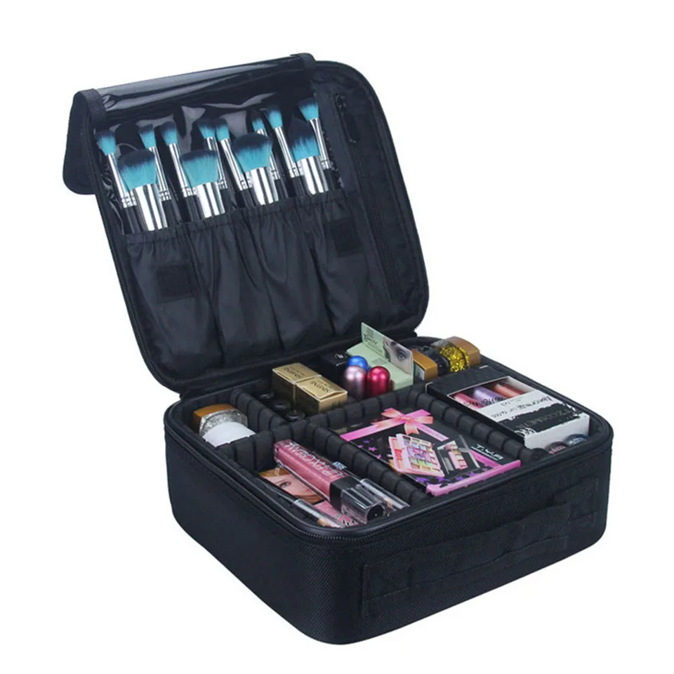 

Travel Makeup Train Case Makeup Cosmetic Case Organizer Portable Waterproof Necessary Beauty Brush Organizer Makeup Bag