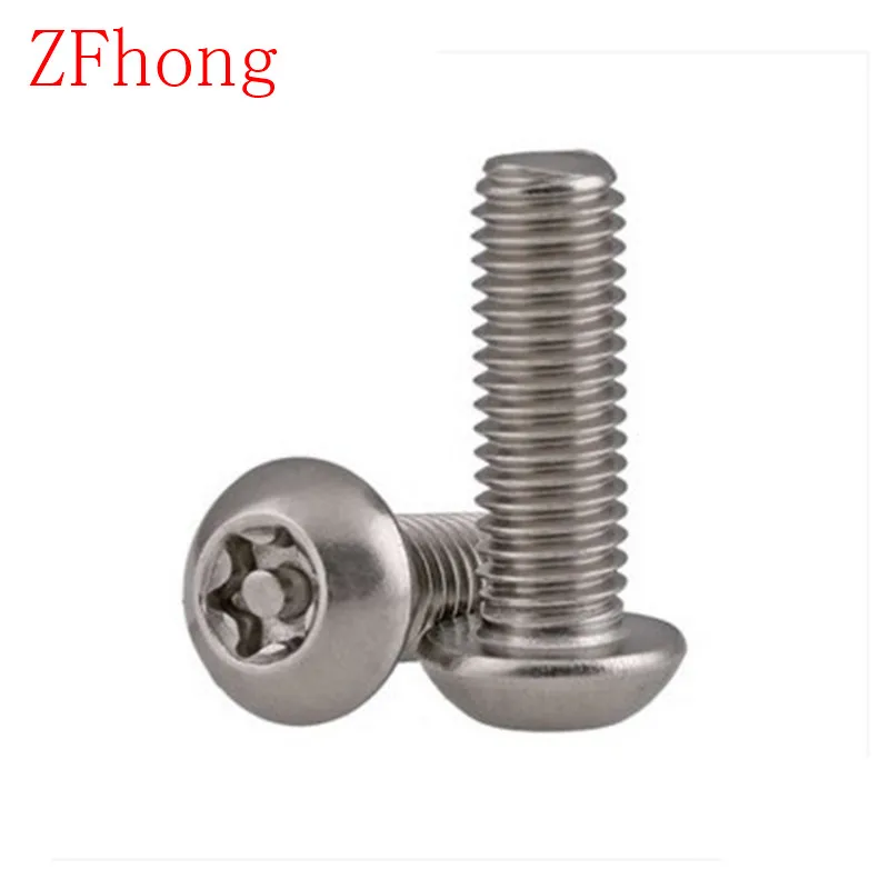 

100pcs/lot ISO7380 M4 Security Screw M4*6/8/10/12/14/16/18/20/22/25/30/35/40 Torx Button Head Tamper Proof Screws