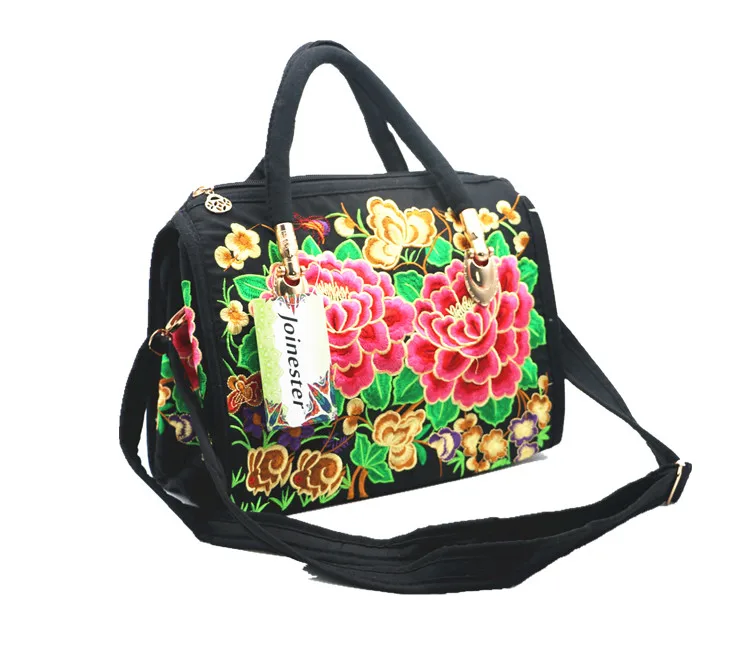 Женские холщовые сумки,, повседневная сумка на плечо, Цветочная вышитая Этническая сумка, винтажная сумка-мессенджер, женская сумка через плечо