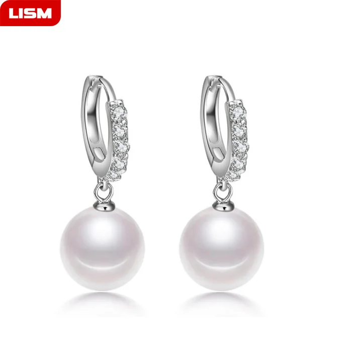 

S925 Sterling Silver Earrings Fashion Natural Pearl Earrings Wholesale Jewelry Earrings Female Vintage for Wedding Party