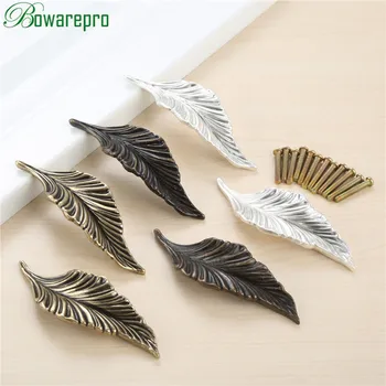 

bowarepro 2Pcs Furniture Handles Cabinet Knobs and Handles Drawer Wardrobe Door Kitchen Handle Furniture Hardware Novelty Leaves