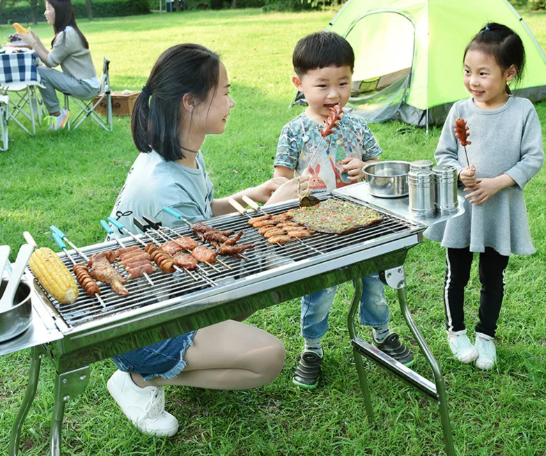 Складной гриль из нержавеющей стали для барбекю на 5 персон|grill outdoor|barbecue grillbarbecue