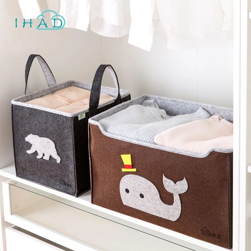 Home Felt clothes storage box cloth art organizer debris box with